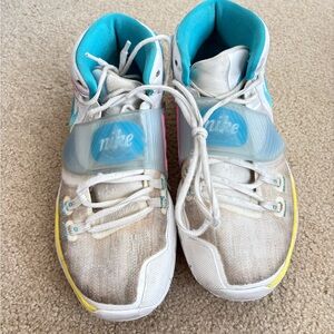 Nike Kids' White and Teal Sneakers